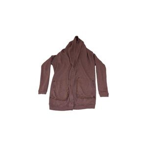 Wilfred Rousseau Sweater Jacket Hoodie in Light Burgundy Wine Mauve Rose - Small